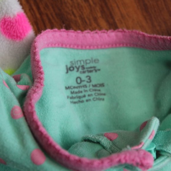 Footed Jammies 0-3 Month - Picture 2 of 2